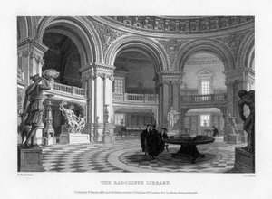 Interiør av Radcliffe Library, Oxford University, 1835.