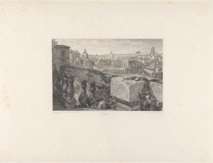 Roma, fra Farnese Gardens av John Le Keux