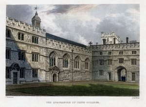 The Quadrangle of Jesus College, Oxford University, ca 1830-tallet.