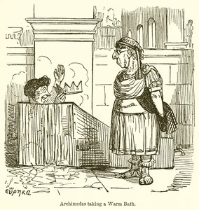 Arkimedes tar et varmt bad av John Leech