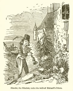 Blondel, Minstrel, Under Walls of Richard's Prison av John Leech