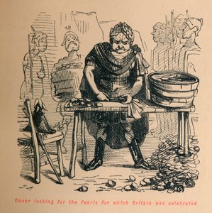 Caesar leter etter perlene som Storbritannia ble feiret for, c1860, c1860. av John Leech