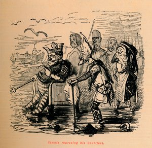 Knud som irettesetter sine hoffmenn, c1860, c1860 av John Leech
