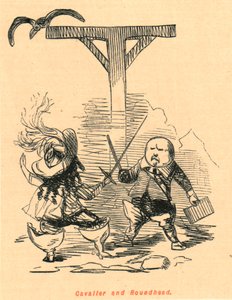 Cavalier og Roundhead, 1897. av John Leech