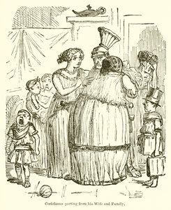 Coriolanus skiller seg fra sin kone og familie av John Leech