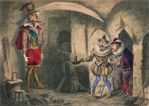 Oppdagelsen av Guido Fawkes av Suffolk og Mounteagle, 1850 av John Leech