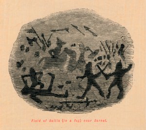 Battle Field i en tåke nær Barnet, av John Leech
