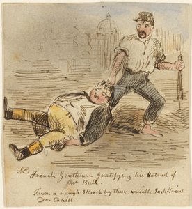 Fransk Gentleman tilfredsstiller sitt hat mot Mr. Bull av John Leech