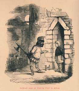 Guthrum avlegger et kveldsbesøk til Alfred, c1860, c1860. av John Leech