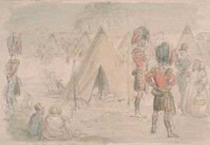 Highland Regiment i leiren av John Leech