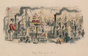 Hyde Park som den vil være (farget gravering) av John Leech