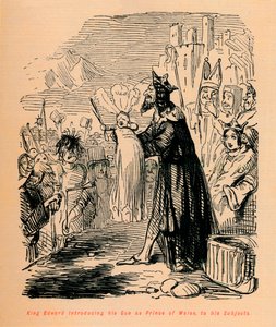 Kong Edward introduserer sin sønn som prins av Wales for sine undersåtter, c1860, c1860 av John Leech
