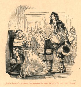 Noble Lord. - Jeg tror jeg er forlovet med La-skipet ditt til neste dans, 1897. av John Leech