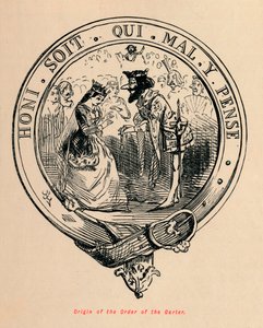 Opprinnelsen til strømpebåndsordenen, c1860, c1860 av John Leech