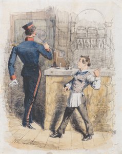 Pot Valiant: scene i en skjenkestue av John Leech