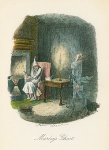 Scene fra A Christmas Carol av Charles Dickens, 1843