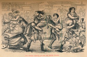 Romerne gikk av med de sabinske kvinnene, 1852 av John Leech