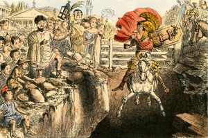 Den galante Curtius hopper inn i buktene av John Leech