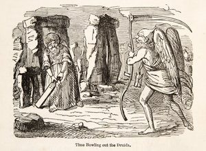 Time Bowling out the Druids, fra The Comic History of England, pub. 1864 av John Leech