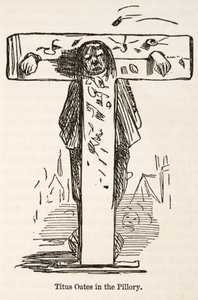 Titus Oates in the Pillar, fra The Comic History of England, pub. 1864 av John Leech
