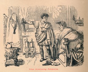 truende Titus Pomponius, 1852 av John Leech