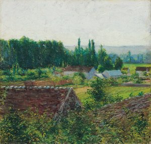 Våningshus i Giverny, ca. 1890 av John Leslie Breck