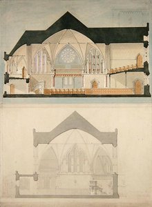 Sidehøyde av Trinity College Church, Edinburgh av John Lessels