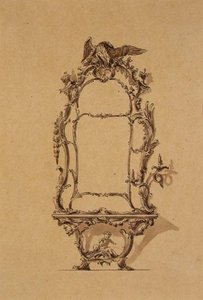 Design for et konsollbord (penn- og blekkvask) av John Linnell