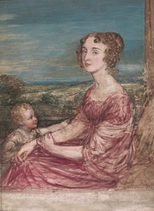 Mrs. William Wilberforce og barn av John Linnell
