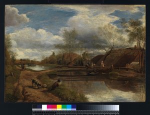 The River Kennet, nær Newbury, 1815 (olje på lerret lagt på panel) av John Linnell