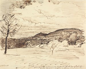 Utsikt fra Mr. Sheppard's Window, The Ridge, Gloucestershire av John Linnell