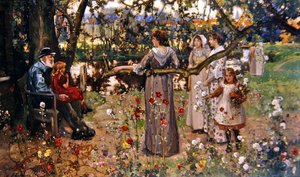Sommerhagen (olje på lerret) av John Lochhead