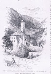 På Welsberg, i nærheten av Cadore, ser tilbake til Dolomittene, fra The Magazine of Art 1893, Cassell and Company av John MacWhirter