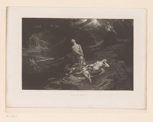 Adam og Eva sørger over Abel og Gud forbanner Kain Abels død (tittel på objekt) Illustrasjoner til Bibelen (serietittel) Illustrasjoner av Bibelen (serietittel) av John Martin