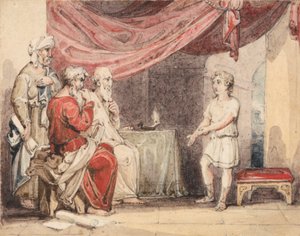 Kristus forkynner for de eldste i tempelet av John Martin