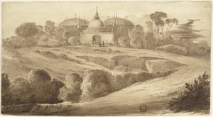 Fantastisk orientalsk landskap av John Martin