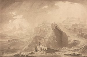 Joshua befaler solen å stå stille av John Martin