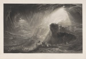 Josva befaler solen å stå stille, bevis før teksten av John Martin