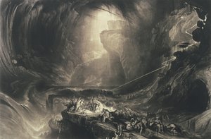 The Deluge, 1828 (mezzotint med etsning) av John Martin