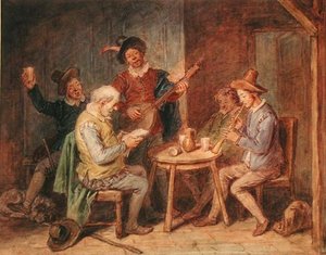 A Musical Party (akvarell på papir)