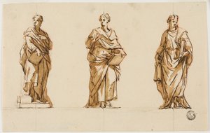 Tre studier for statue av John Locke