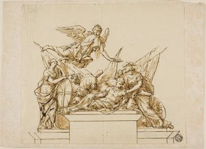 Uutført design for monumentet til den første hertugen av Marlborough