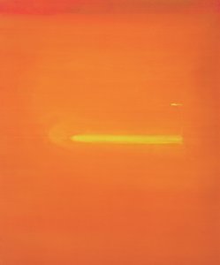 Oransje interiør med figur, 2000 av John Miller