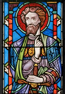 St Paul, detalj fra The Crucifixion, 1861 (farget glass)
