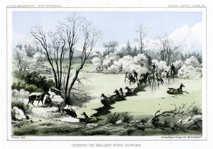 Krysser Hellgate River, 6. januar 1854 1856. av John Mix Stanley