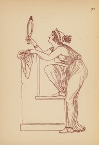 Gammel gresk kvinnekostyme (litho)