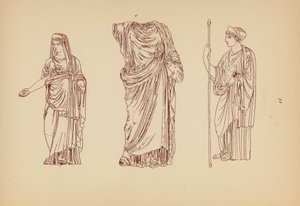 Gammel gresk kvinnekostyme (litho)