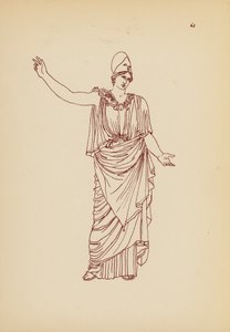 Gammel gresk kvinnekostyme (litho)