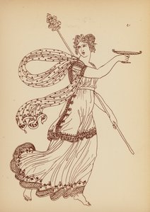 Gammel gresk kvinnedrakt (litho)