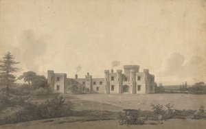 Design for Knepp Castle, Sussex: Perspective av John Nash